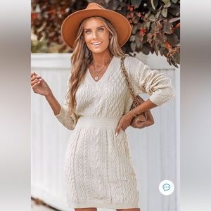 Cream Sweater Dress